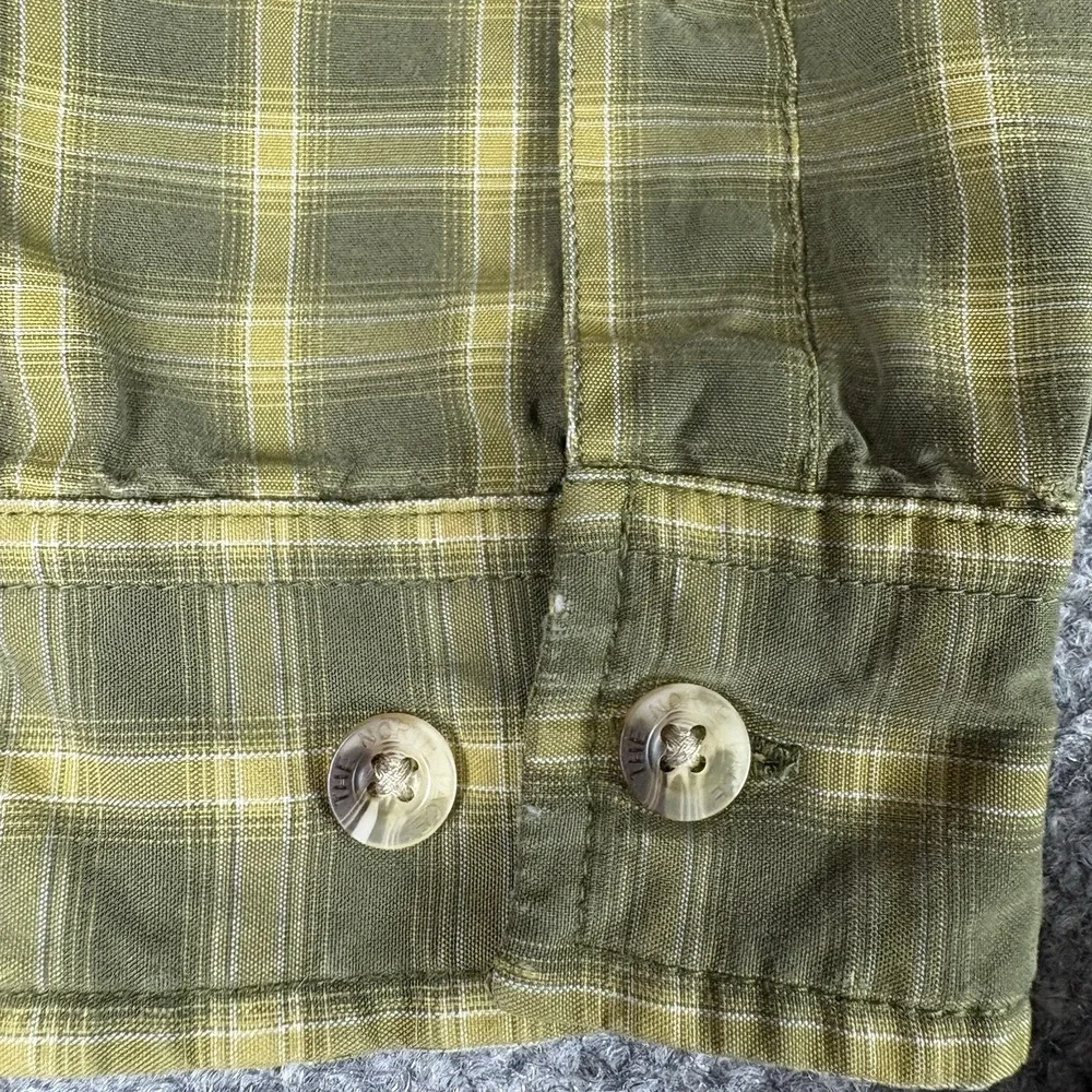 The North Face Shirt Men M Olive Plaid Button‎ Hiking Grunge Workwear Distressed